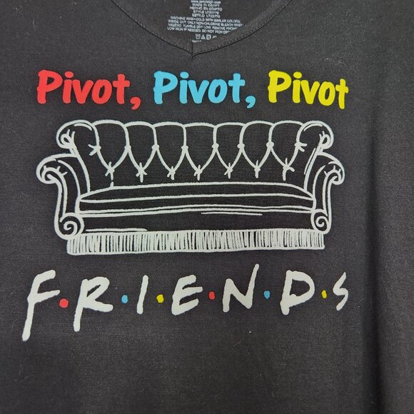 NWOT Friends Pivot Pivot Pivot Licensed Adult T-Shirt Size 2X Black Colorful - Picture 2 of 9
